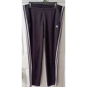 adidas Climalite Track Pants Black White Men's L Drawstring Elastic Waist